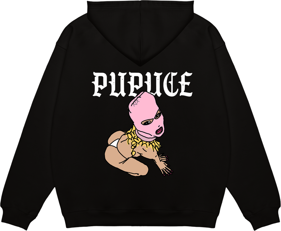 Hoodie épais PUPUCE 2.0 DROP 2 Logo dos Noir