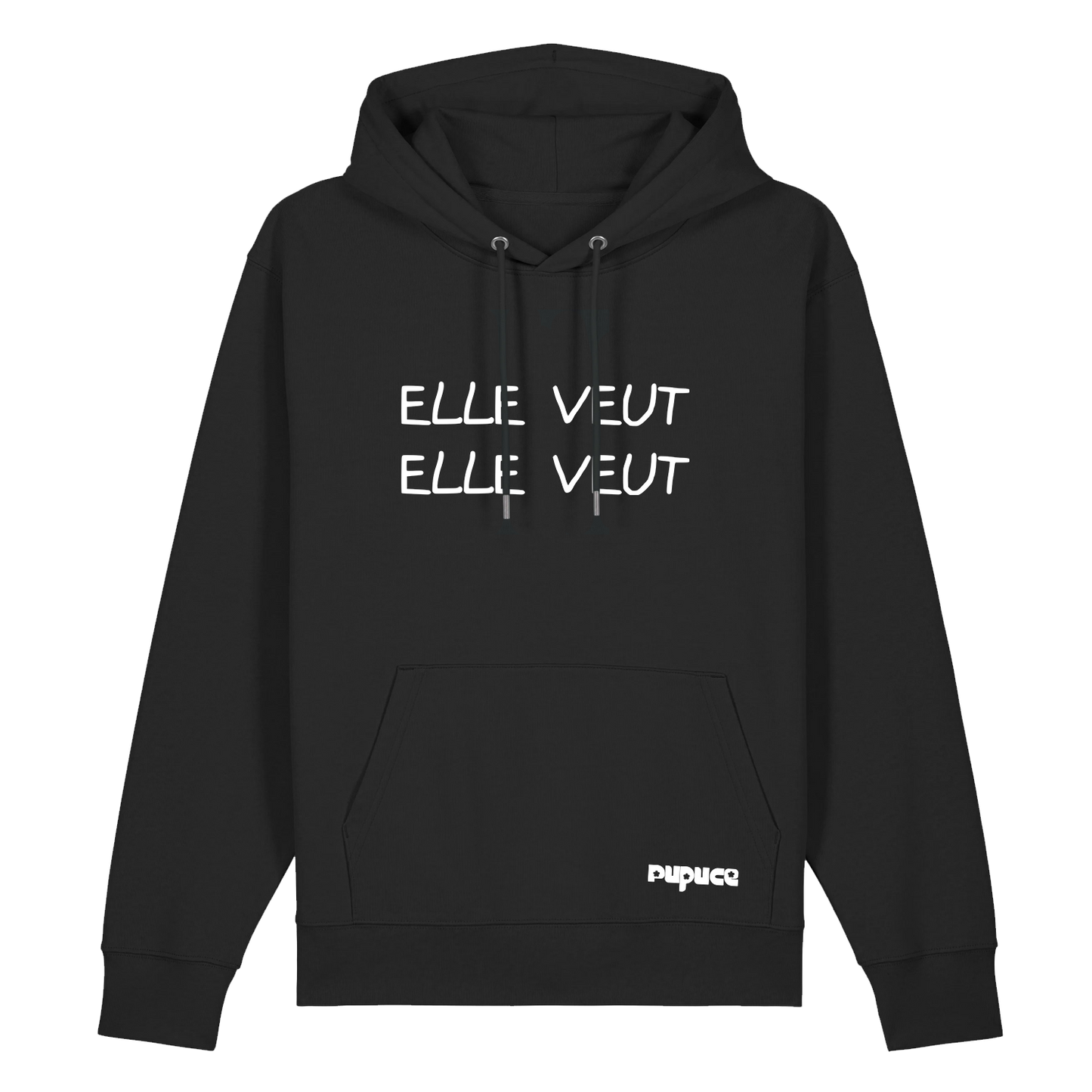 Hoodie Cordon Pupuce Noir Elle Veut Elle Veut