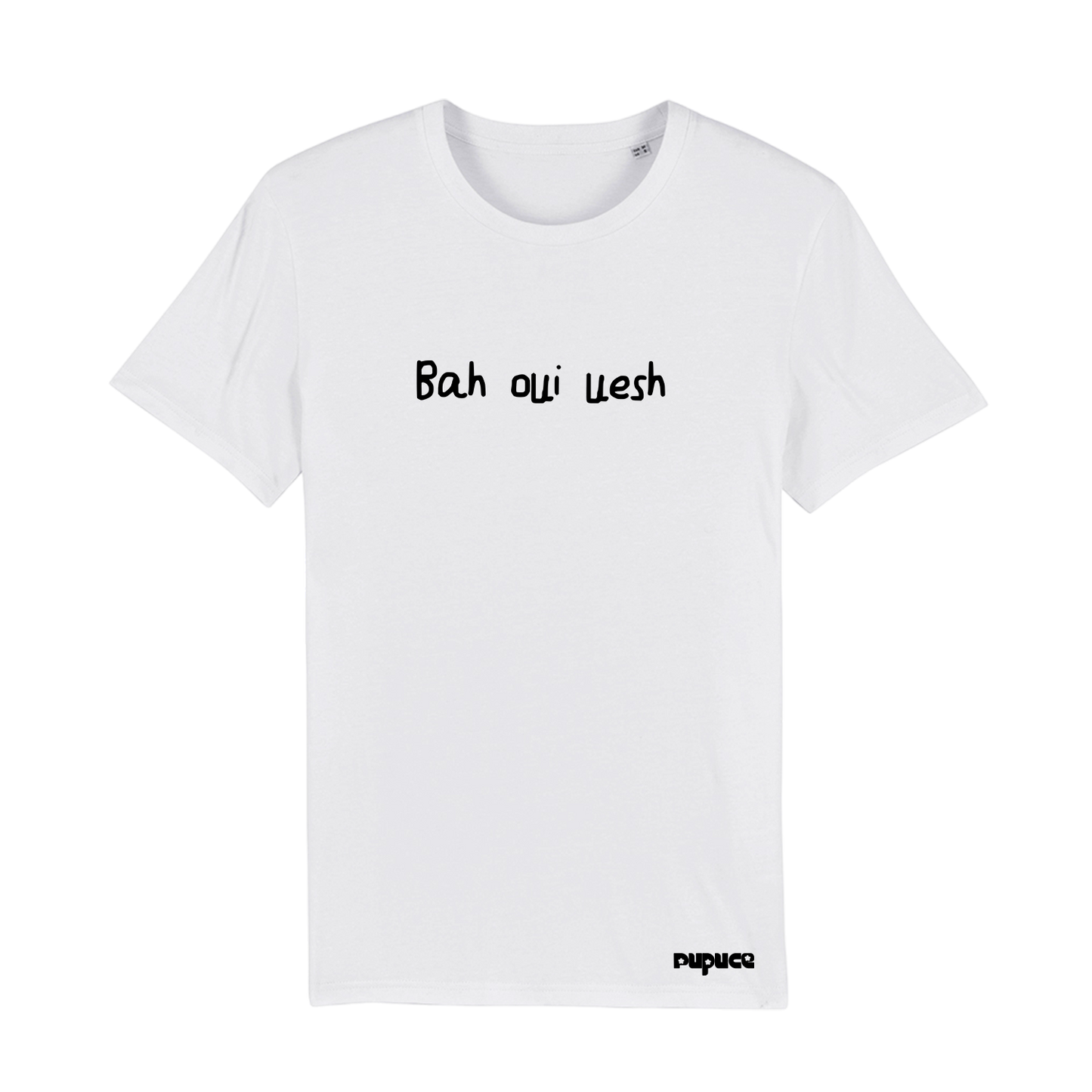 T-shirt classique Pupuce Blanc Bah Oui Wesh