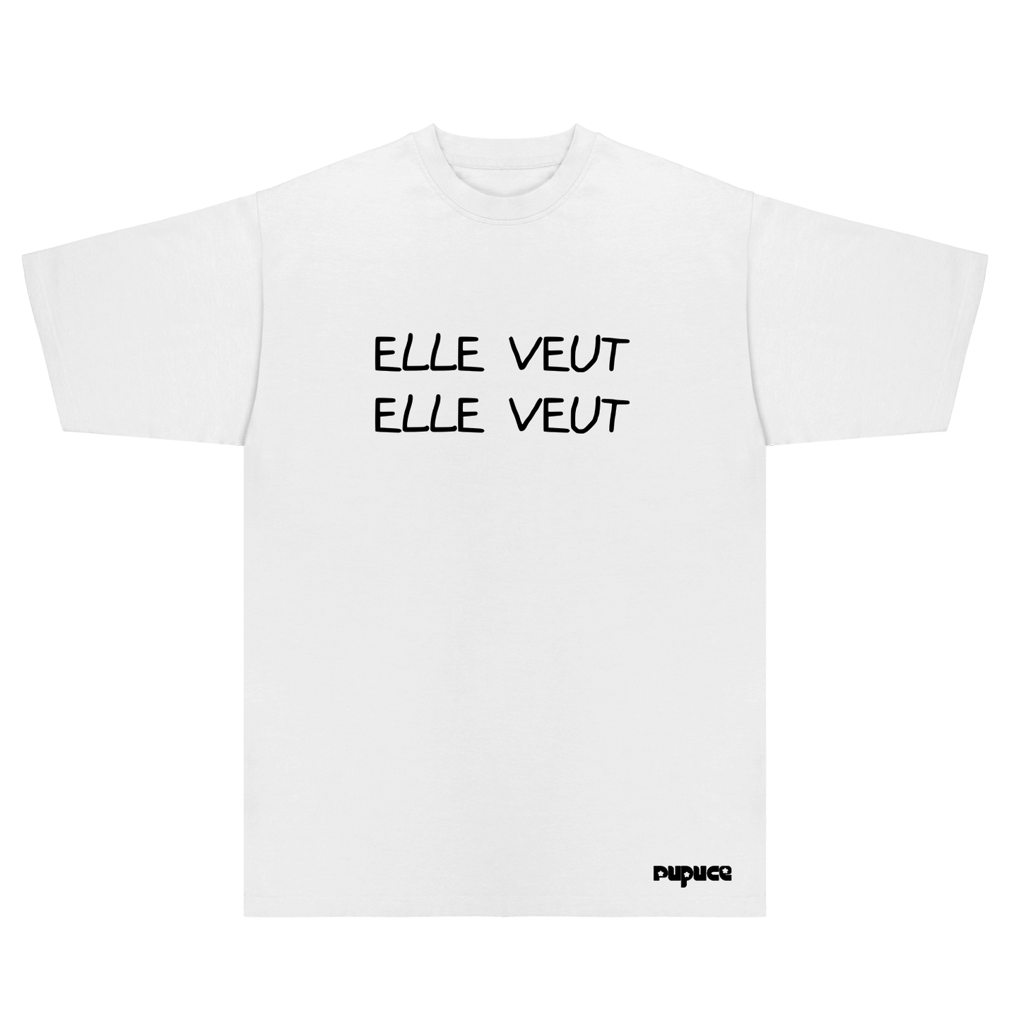 T-shirt Oversize Pupuce Blanc Elle Veut Elle Veut