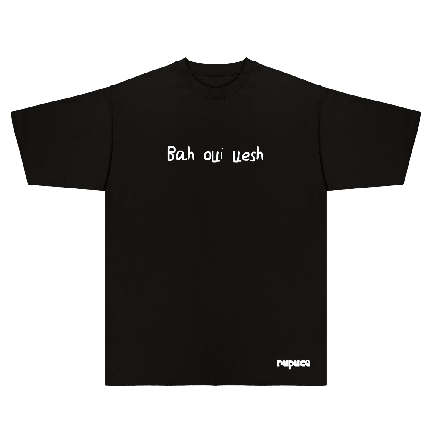 T-shirt Oversize Pupuce noir Bah Oui Wesh